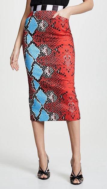 蛇皮印花半身裙