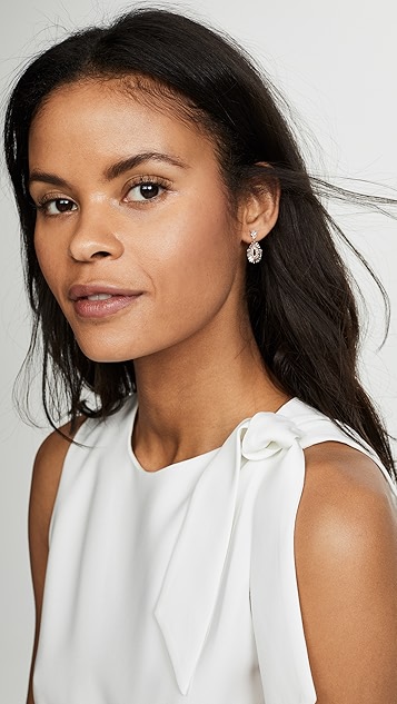 suzanne kalan 18k 玫瑰金迷你梨形耳环