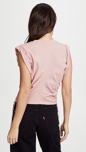 侧面绑带平针织短上衣