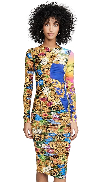 versace jeans couture 抽褶连衣裙