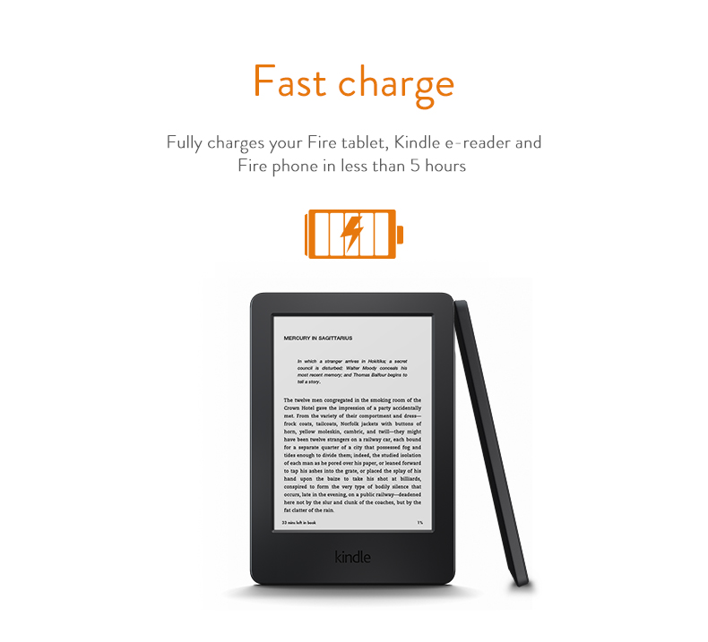 Amazon PowerFast USB Wall Charger for Kindle Fire HD,Kindle Paperwhite