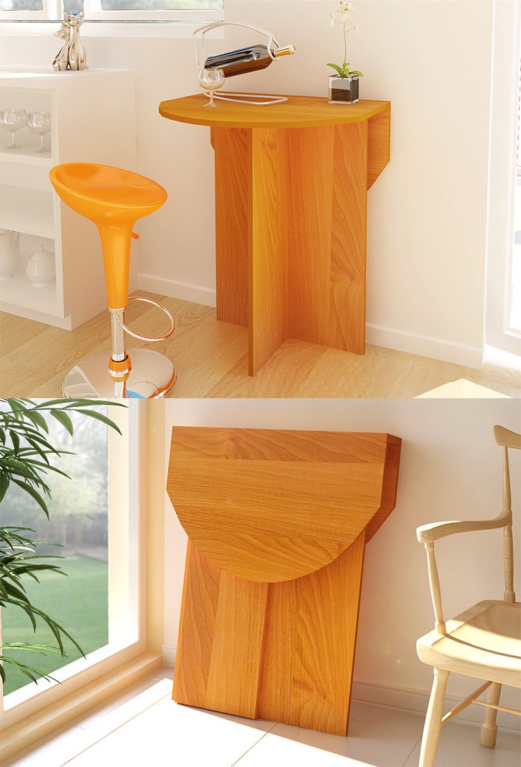 慧乐家 弧形简约折叠餐桌fnaj-11160(90*60*73.