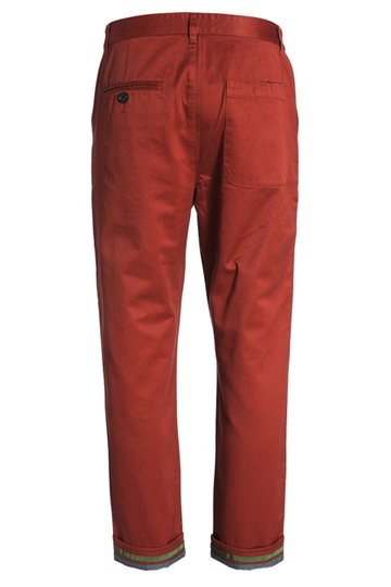 trendiano 男式 时尚纯棉中腰纯色九分裤休闲裤 31240639203183 褐红