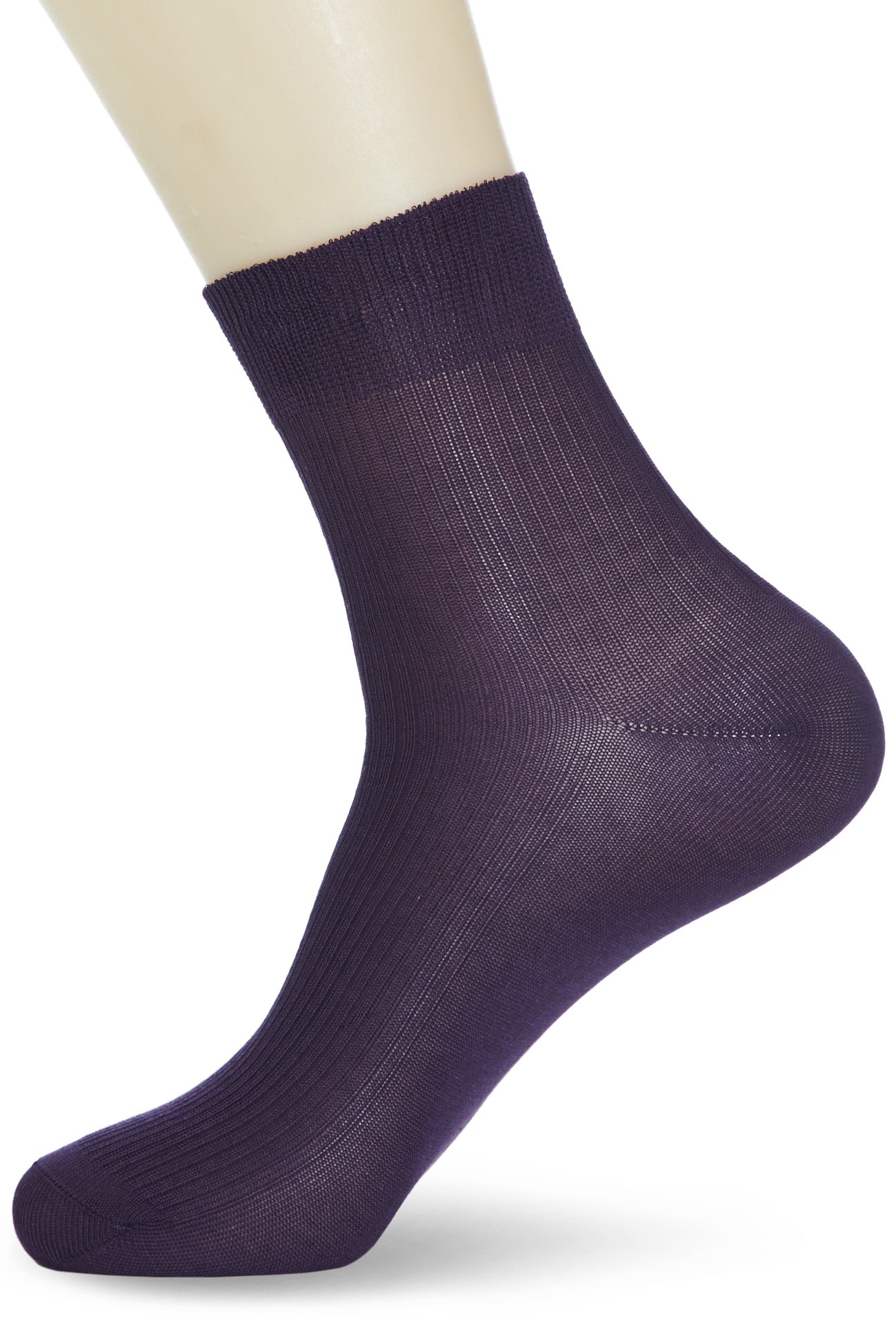 fruit of the loom 鲜果生活 丝光棉双针罗纹绅士高筒袜子 男式 紫色