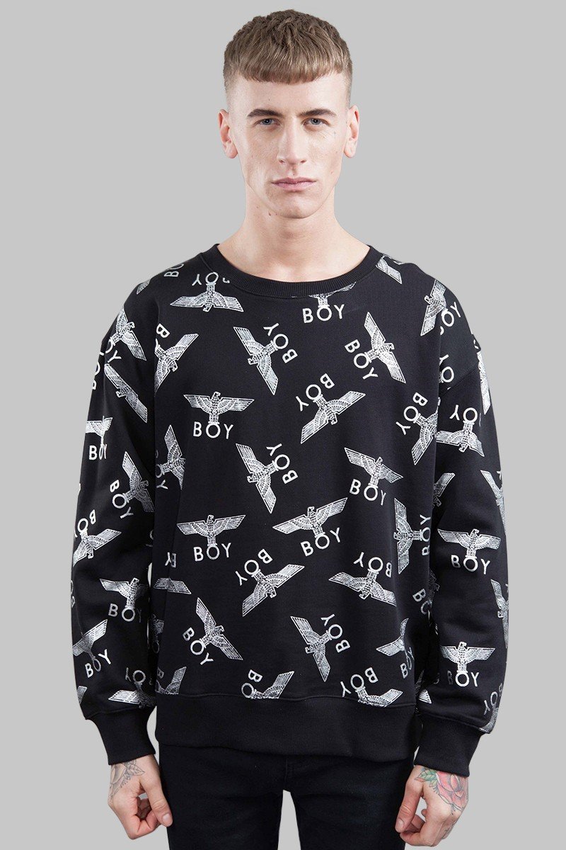 boy london 纯棉中性卫衣 黑色/银色