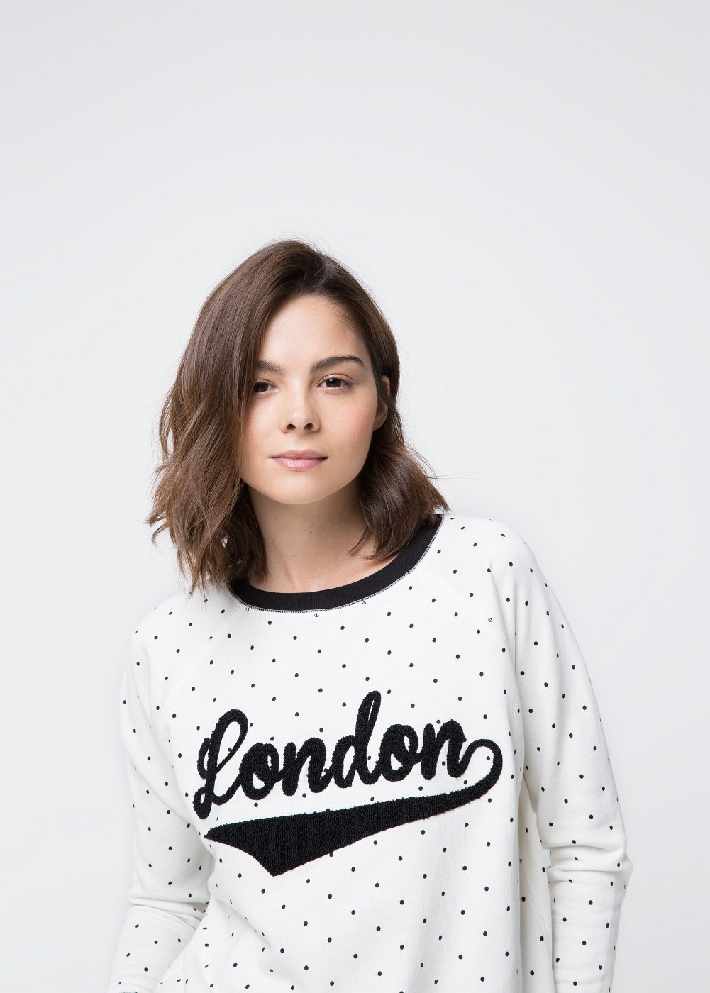 mango 女式 刺绣圆点花样上衣 topos 33080344 白色 170/88a