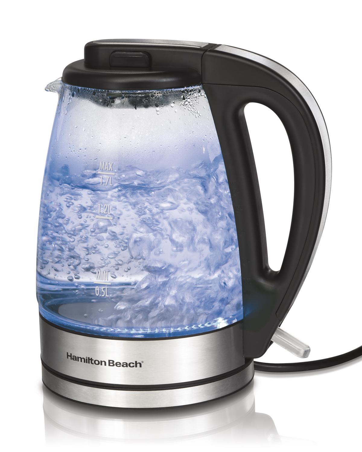 hamilton beach 1.7 liter glass kettle home good - clear