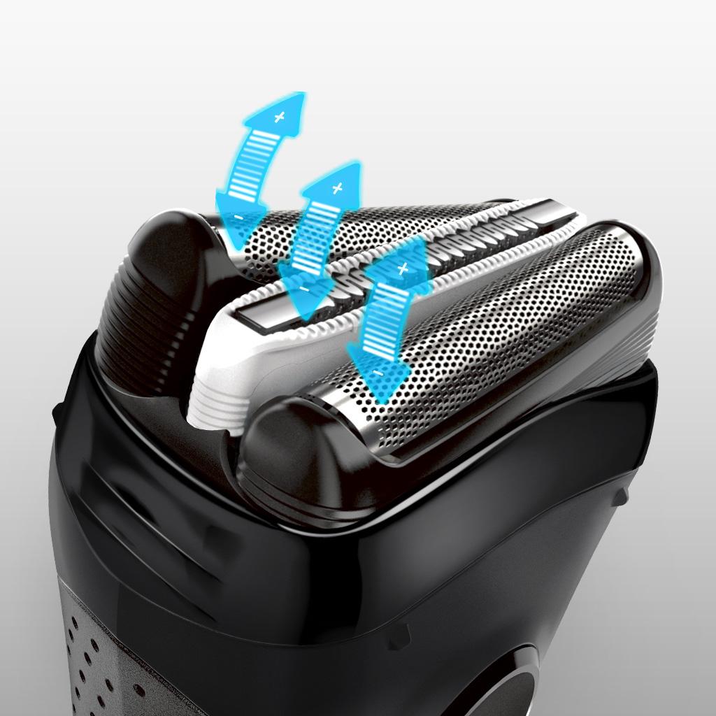 braun博朗 系列3 3040s男士干湿防水铝箔无绳剃须刀