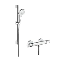 Hansgrohe 汉斯格雅Croma 柯洛玛Select E 恒温套装，白色／镀铬 Weiß/Chrom 0,65m Set