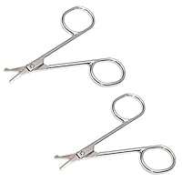 Luxxii 2 件装 - *鼻子胡子面部毛剪刀 8.89cm 适用于修剪眉毛睫毛鼻胡须面部及耳毛