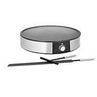 WMF Lono Crepes Maker（1600 瓦，直径 33 厘米，奶油粉，带搅拌器和面粉，不粘涂层）