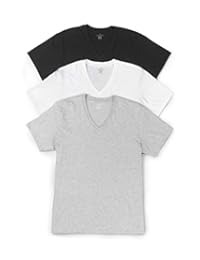Calvin Klein 卡尔文·克莱恩 男式 棉质经典短袖 V 领 t 恤（3件装） Multi Undershirts Cotton Classics 3 Pack V Neck Tshirts