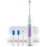 Philips 飞利浦 Sonicare 电动牙刷HX6616 / 51 成人充电式牙龈护理型声波震动牙刷 优雅靓紫(3档强度 2刷头 2舌苔刷 1旅行盒)