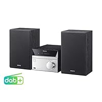Sony 索尼 CMT-SBT20B组合音响 微系统设备（紧凑型设计 CD FM / DAB+ 调谐器 RDS USB 接口 蓝牙 NFC）银色 银白色 24 cm 