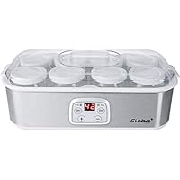 Steba JM 3 酸奶机 | 8个玻璃酸奶杯带盖180毫升 | 1.4升总容量 | 温度可调 20-55 °C | 定时器 1-48 小时 | LCD 显示屏