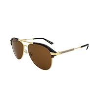 GUCCI 古驰 时尚 太阳眼镜GG0288SA 002 60男士墨镜 玳瑁(进口)(亚马逊自营商品, 由供应商配送)