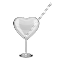 Barbuzzo 心形玻璃带吸管