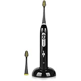 【共5个刷头】prooral博皓 203A 声波电动牙刷 充电式 洁齿健齿防口臭 (高贵黑)