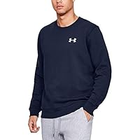 Under Armour 安德玛 Rival 男式 纯色修身圆领运动衫 耐用面料抓绒套头长袖衫