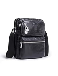 Contacts Genuine Leather男士11英寸（约28厘米）邮差包/斜挎包/单肩包/旅行手提包