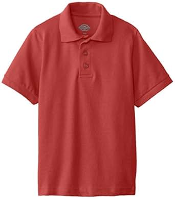 dickies big boys short sleeve pique polo shirt, english red