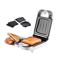 Korona 47041 三明治制作器 适用于小型家庭使用 - 三明治烤面包机 3 合 1 可更换板