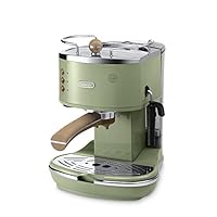 De'Longhi 复古 Icona ECOV310.GR 泵浓咖啡和卡布奇诺咖啡机，1.4 升，1100 瓦 - 绿色