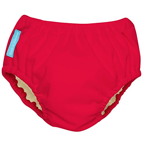 charlie banana 2-in-1 swim diaper and training pants, small, red