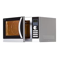 Sharp 夏普 R843INW 微波炉/快速披萨程序：披萨可在5-9 分钟内准备好/银黑色/热空气功能/烧烤功能/解冻功能/5 种可变功率档/LED-显示器。