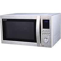 Sharp 夏普 R982STWE 微波炉组合设备3合1 / 1000 W / 42升容量 / 银色 / 黑色 / 热风及烧烤功能 / 1300 W 红外烧烤 / 启动烹饪功能 / 10种自动程序