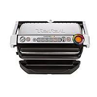 Tefal GC712D12 Optigrill plus, Plus-Modell mit zusätzlichen Temperaturstufen (2000 Watt, automatische Anzeige des Garzustandes, 6 voreingestellte Grillprogramme) schwarz/silber