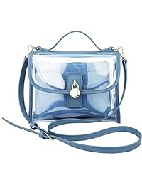 B BRENTANO 透明手提式挎包斜挎包，带可拆卸腕包（体育场政策合规包）