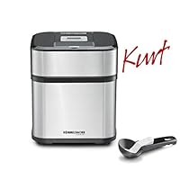 Rommelsbacher 在12 4合1冰淇淋机器 Kurt / 适用于冰淇淋 , 冰冻酸奶 , 果汁 & Slush / 计时器 / 包括冰淇淋勺子 / 1.5 L / 不锈钢 , 黑色