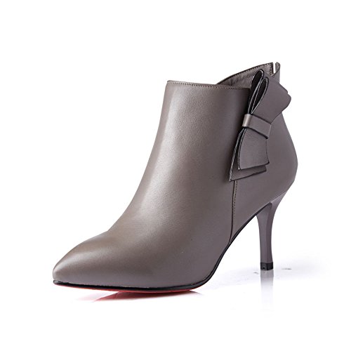 fgn 富贵鸟 女靴2016秋冬真皮短靴女时尚高跟靴子细跟时尚尖头冬靴