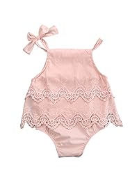 新生儿女婴连身衣连身衣紧身短裙蕾丝连衣裙服装套装