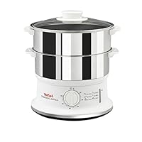 Tefal 特福 VC145140 便利系列蒸锅，双层持久耐用的不锈钢蒸笼，白色