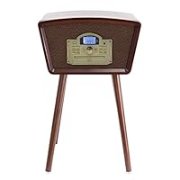 Karcher NO-040 怀旧音乐中心，紧凑型带唱机、CD 播放器、收音机、USB 棕色