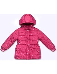 Nautica 女童大印花羽绒服，带可拆卸兜帽，