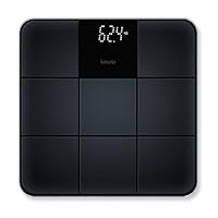 Beurer GS 235 玻璃体重计，数字式浴室体重计，具有魔术显示和瓷砖外观的防滑表面