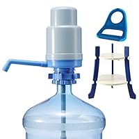 Dolphin 饮水泵套装，带水泵/支架/人体工程学水瓶手柄 - 适合大多数 5-6 加仑（约 12.7 升）水冷器 [ 不含玻璃]