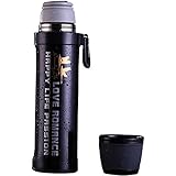 【只求销量—下单任意2件再减5元】 户外运动壶 304不锈钢真空杯 保温杯 车载保温杯 商务礼品杯 定制杯 运动水杯子 便携手提登山壶 水壶 超大容量 无接缝可拉伸内胆 锁温镀铜夹层 12小时保温保冷 一键开启功能 可拆卸杯盖 (550ML, 黑色)