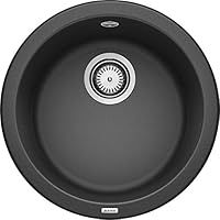 Blanco 铂浪高RONDO系列, 厨房水槽 Silgranit PuraDur花岗岩水槽, 单槽，沥青色，511629
