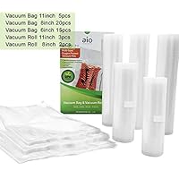 acuum 食品封口袋 - 食品储存袋，不含 BPA、FDA 认证、食品密封卷，数周保持食物新鲜（多种尺寸） 原味