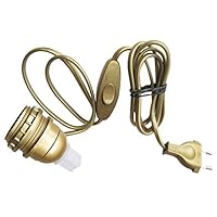 Tibelec 859510 - E27 水瓶灯适配器带插头 + 开关 - 金色