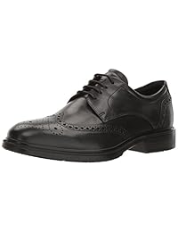 ECCO 男式 lisbon 粗革皮鞋