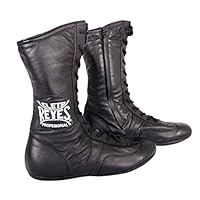Cleto Reyes 皮革系带高帮拳击鞋 - 黑色