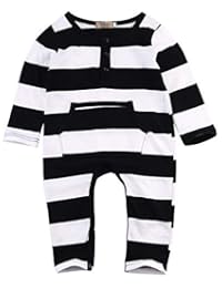 新生儿男宝宝女童衣服长袖条纹口袋连身衣连体衣连体衣连体衣连体衣套装
