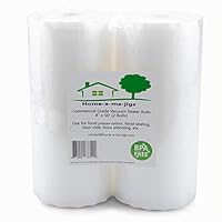 食品封口机真空袋卷 - 两卷 20.32 cm x 127.00 cm 卷 - 非常适合食品保存和剧情视频！