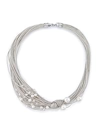 5-6mm 正品白色淡水养殖珍珠耶稣颈项链 女式