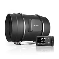 AC Infinity CLOUDLINE T8，静音 20.32cm 直排风管风扇带恒温控转速控制 - 通风风扇排气风扇，用于加热冷却增强器，种植帐篷，水池